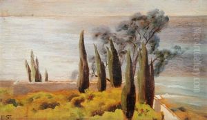 Friedhof Von Ospedaletti by Ernst Stueckelberg