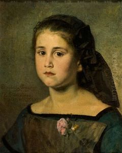 Bildnis Der Elisabeth Gemuseus Als Kind by Ernst Stueckelberg