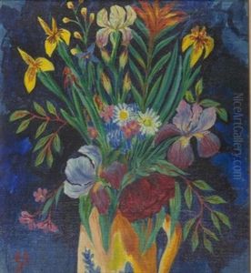 Fruhlingsblumen In Einem Krug by Stanislaw Stuckgold