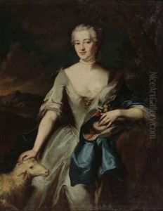 Portrait Einer Dame Als Hirtin by Johann Rudolf Studer