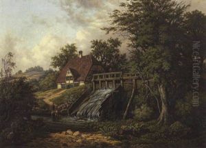 Alte Muhle Am Wasserfall by Heinrich Stuhlmann