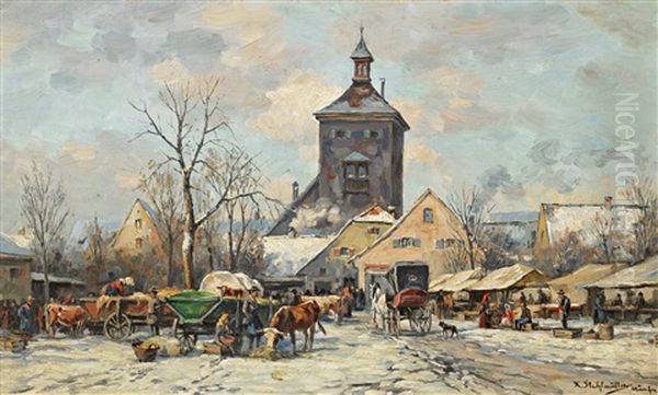 Wintermorgen Am Marktplatz - view 1