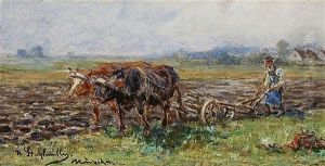 Ploughing Farmer by Karl Stuhlmueller