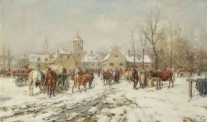 Winterlicher Viehmarkt