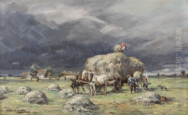 Aufziehendes Gewitter Bei Der Heuernte - view 1