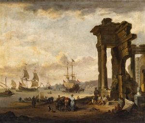 A Southern Harbour View by Johann Georg Stuhr
