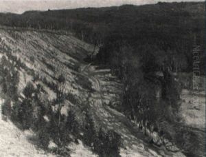 Waldstuck Mit Bach Im Fr_hherbst by Wilhelm Stumpf