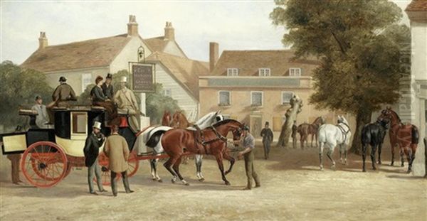 The London To Dorking Coach Resting At The Marquess Of Granby - view 1