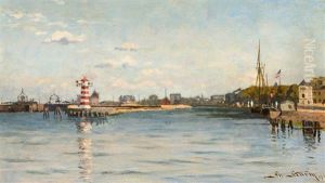 Hafen Von Warnemunde by Friedrich Ludwig Christian Sturm