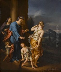 Plaque: The Expulsion Of Hagar Ludwig Sturm (after Adriaan Van Der Werff) Plaque: The Expulsion Of Hagar Ludwig Sturm (after Adriaan Van Der Werff)