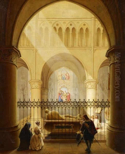 Vor Dem Grabmal Johann Ii. Von Brabant In Der Kathedrale St Gudula In Brussel - view 1