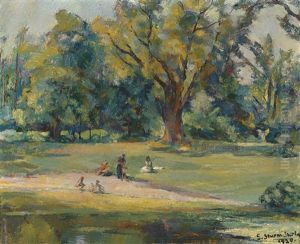 Im Prater by Egge (eugen) Sturm-Skrla