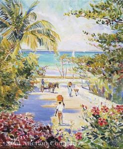 Caribbean Scene: Road To Market by Helen Sturtevant