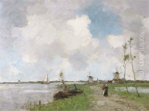 Walking On A Path Along A Lake - view 1
