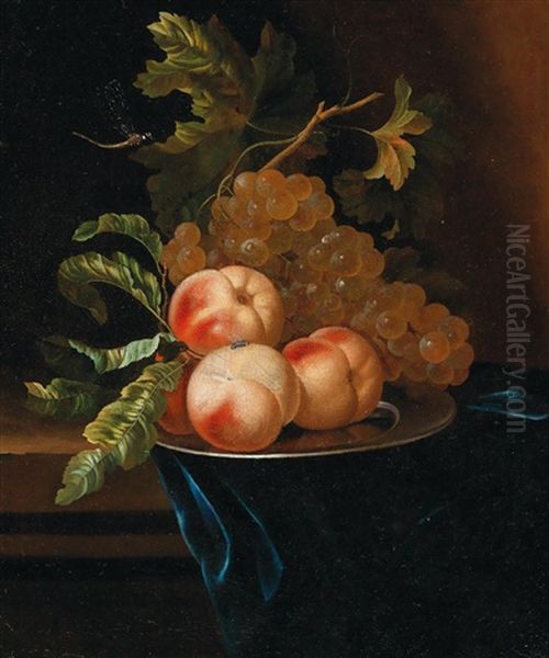 A Pair Of Still Lifes With Peaches And Grapes - view 1