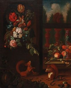 A Still Life With Squirrels by Ernst Stuven