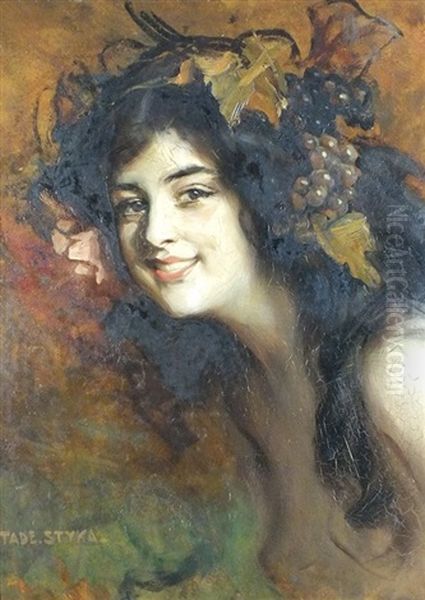Portrait Of A Young Lady With Grapes In Her Hair - view 1