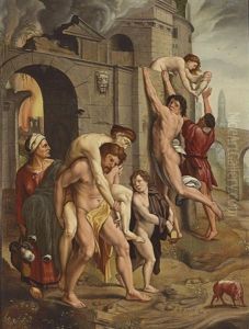 Aeneas Rescues His Father Anchises From The Burning Troy Aeneas Rescues His Father Anchises From The Burning Troy