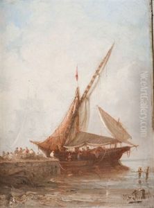 Voilier A L"accostage by Joseph Francois Suchet