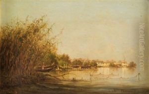 Pecheurs Sur L'etang De Berre by Joseph Francois Suchet