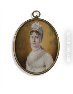 Portrait De Marie-caroline D'autriche, Reine Des Deux-siciles En Robe, Fichu Et Coiffe Blancs