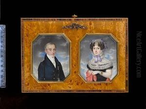 A Pair Of Portraits Of A Gentleman And A Lady