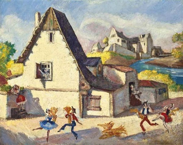 Set Design For 'la Fille Mal Gardee': Act Ii, Scene 3 - view 1