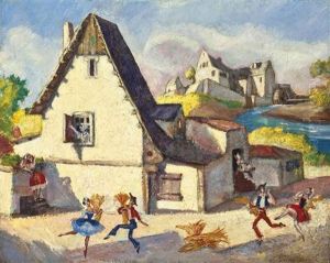 Set Design For 'la Fille Mal Gardee': Act Ii, Scene 3
