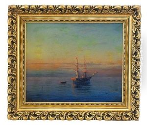 Sailing Ship In Sunset