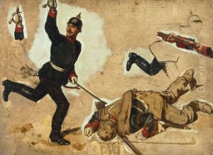 Sturm Der Franzosischen Truppen Auf St. Privat by Louis Braun