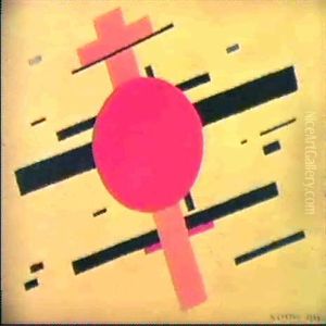 Suprematistiische Kimposition Mit Rotem Kreis by Nikolay Suetin