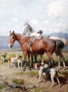 Horses And Hounds by Carl Suhrlandt