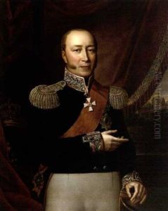 Portrait Of Friedrich Franz I, Grand Duke Of Mecklenburg-schwerin, Wearing The Black Uniform Of The Mecklenburg Infantry, A Sash And Badge Of The Order Of The Black Eagle Of Prussia
