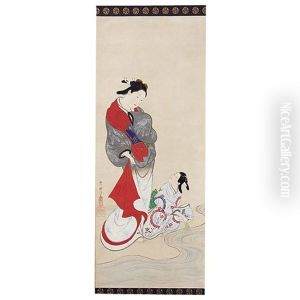 Mizube Nibijin Zu by Nishikawa Sukenobu