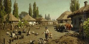 A Village In The Ukraine by Petr Alexanderovich Sukhodol'sky