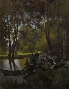 Luncheon In The Park by Petr Alexanderovich Sukhodol'sky