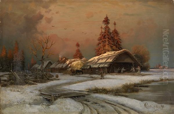 Village Scene In Winter - view 1