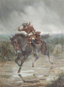 In The Wind And The Rain; A Doubtful Path (pair) by William Holmes Sullivan