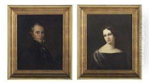 Pendant Portraits Of Husband And Wife