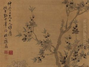 Painting With Peonies And Scholar Rock by  Sun Sanxi