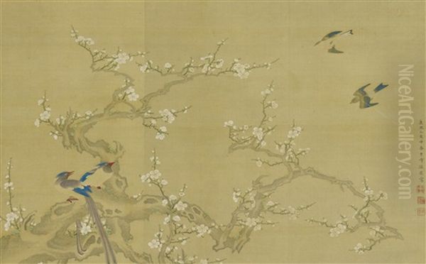 Magpies And Plum Blossoms - view 1