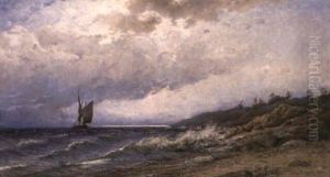 Kustlandskap Med Segelskuta