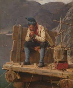 En Laksefisker I by Karl Frederick Sundt-Hansen