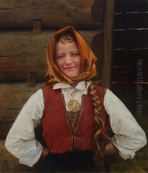 Young Woman In Rural Costume - view 1
