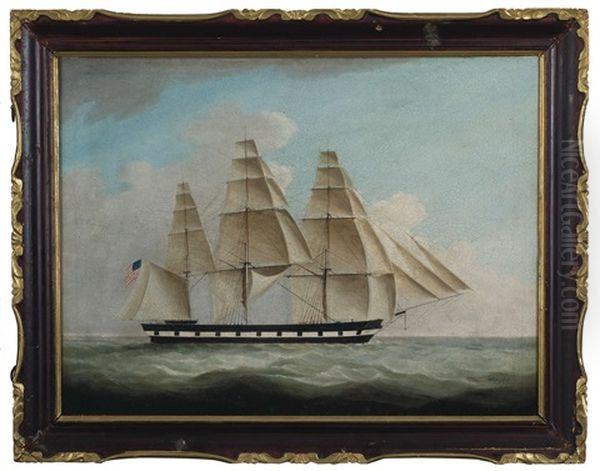 Portrait Of An American Ship At Sea - view 1