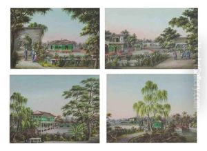 A Hong Merchant's Gardens (pair)(+ 2 Others, Pair; 4 Works)