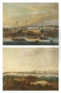 Canton, A View Of The Hongs After (+ A View Of Whampoa Anchorage; Pair)