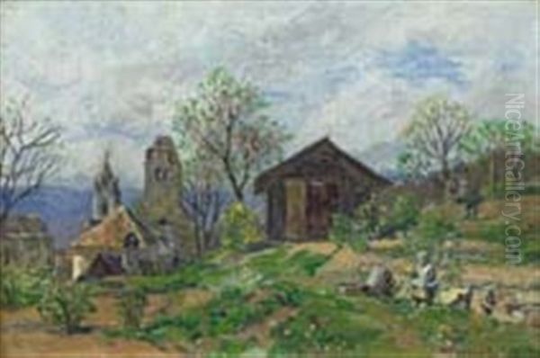 Landscape, Durnstein; Prepatory Painting (double-sided) - view 1
