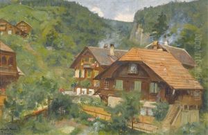 Bauernhauser Von Hunibach Bei Thun