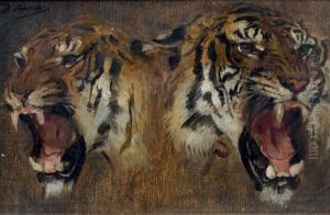 Deux Tetes De Tigres